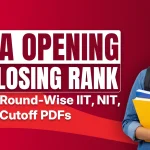 Banner ad for Best Coachings in Sikar showing JoSAA Opening and Closing Rank with a smiling female student holding books and pointing to the text on a red background.